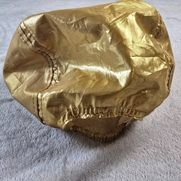 Gold Metallic Costume Hat 80s 90s Hip Hop Pop Star Disco Rap Robot Futuristic - Picture 3 of 6